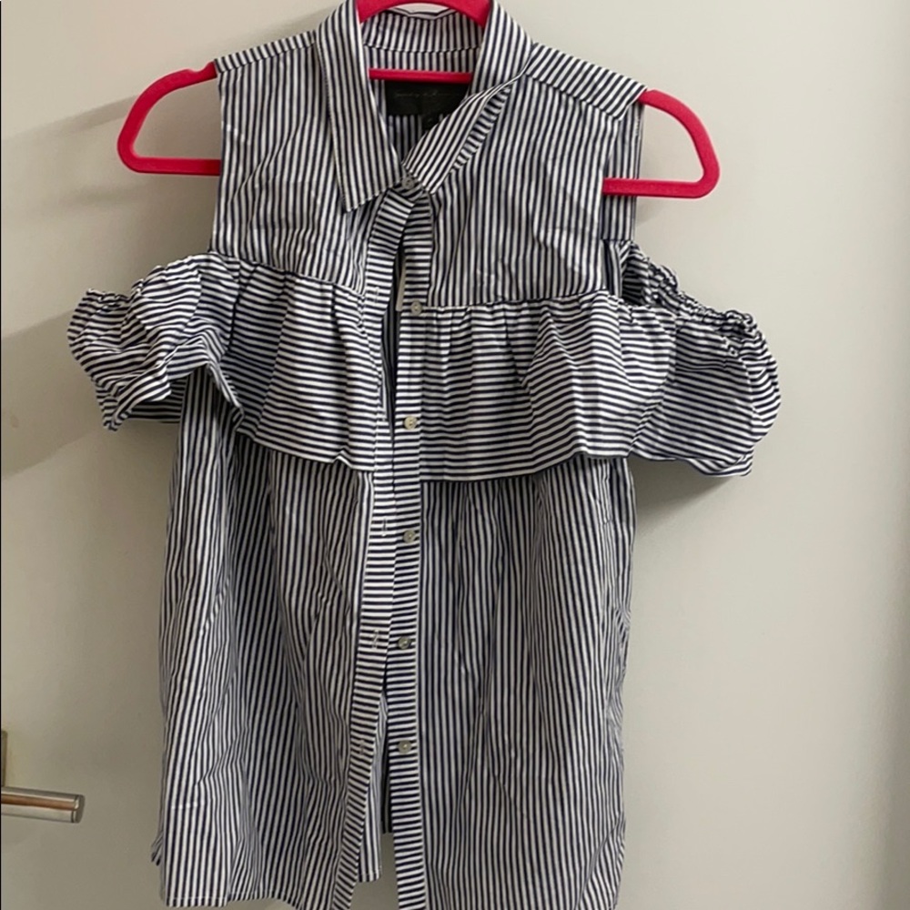 Sunday in Brooklyn Striped Cold Shoulder Top
